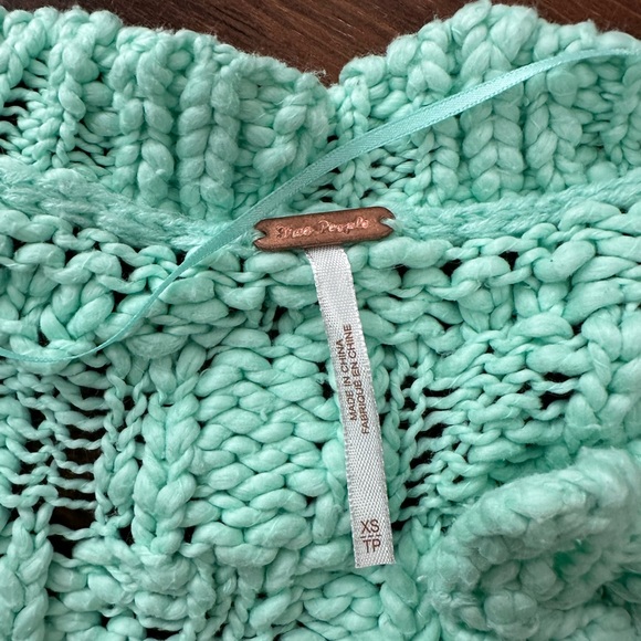 Free People Josephine Pullover Frozen Melon Sweater Green XS with Relaxed Fit - Picture 8 of 9